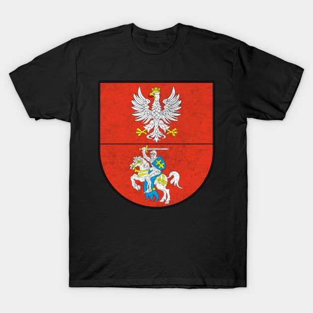 Podlasie Voivodeship // Vintage Look Faded Coat Of Arms Design T-Shirt by DankFutura